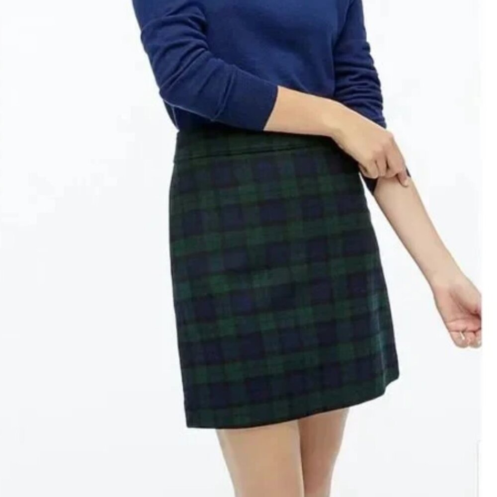 J. Crew Tartan Plaid Wool Mini Skirt - size 6